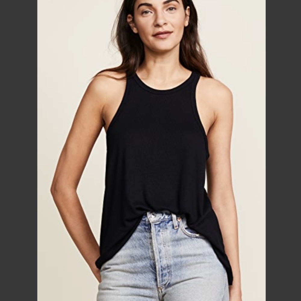 Free people black beach tank
